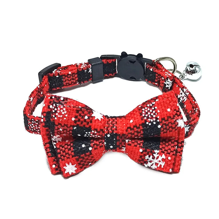 Pet Breakaway Cat Collar Bow Tie Bell Cute Plaid Adjustable