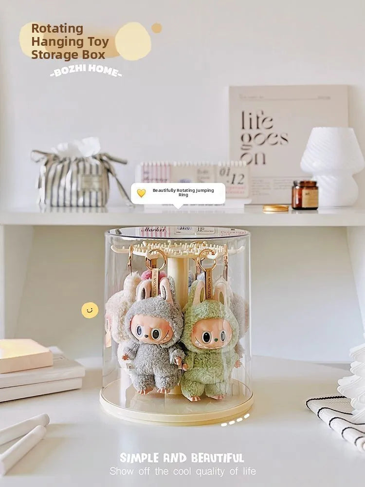 Modern Minimalist Rotating Display Case | Large Capacity Toy & Jewelry Organizer