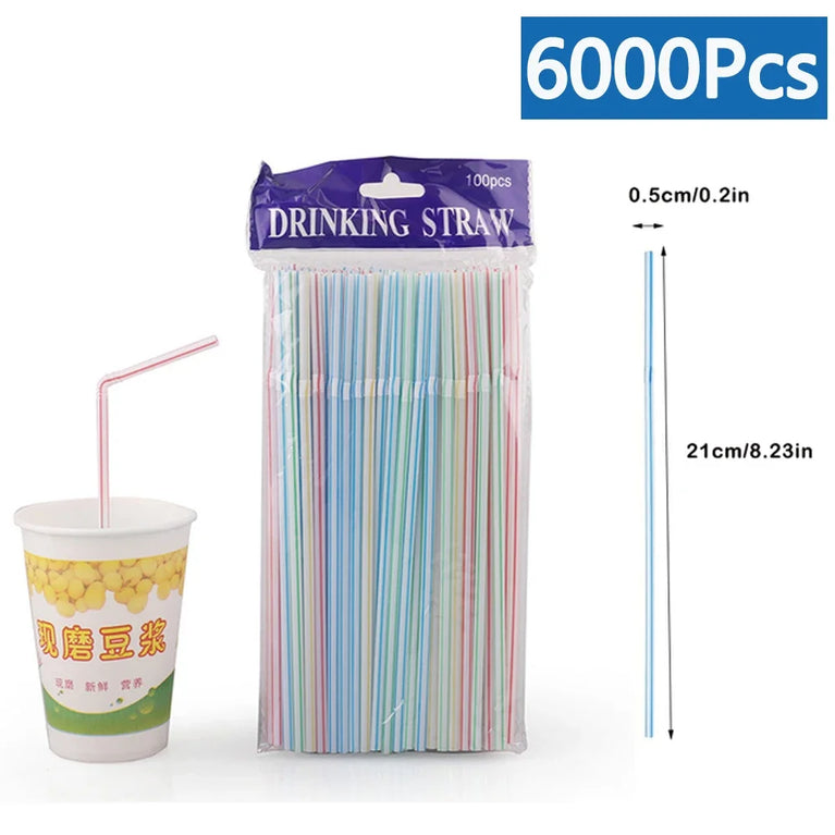 50-6000Pc Colorful Drinking Straws for Party Cocktail Use