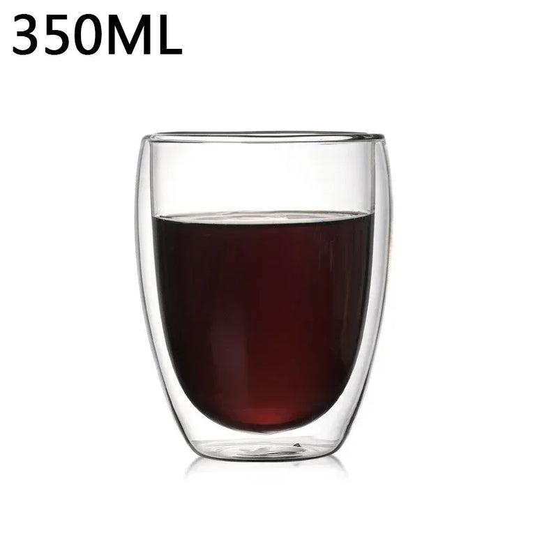 Double-Wall Borosilicate Glass Cup | Heat-Resistant Insulated Drinkware