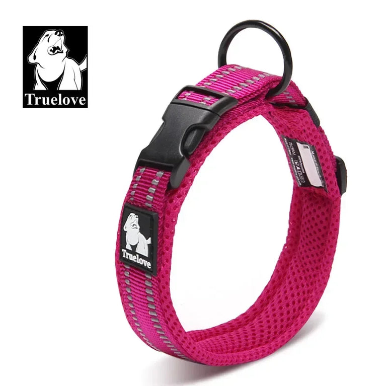 Adjustable Mesh Padded Dog Collar 3M Reflective Nylon Heavy Duty Proof