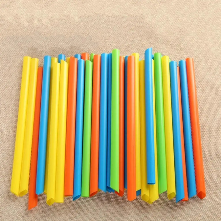 50PCS Jumbo Colored Bubble Tea Straws 19cm Disposable Use