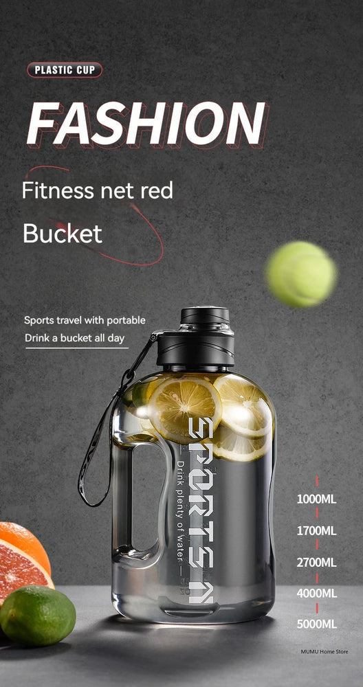 Large Capacity Sports Waterbottle 5L Gym Cycling Camping Fitness Drinking Bottle