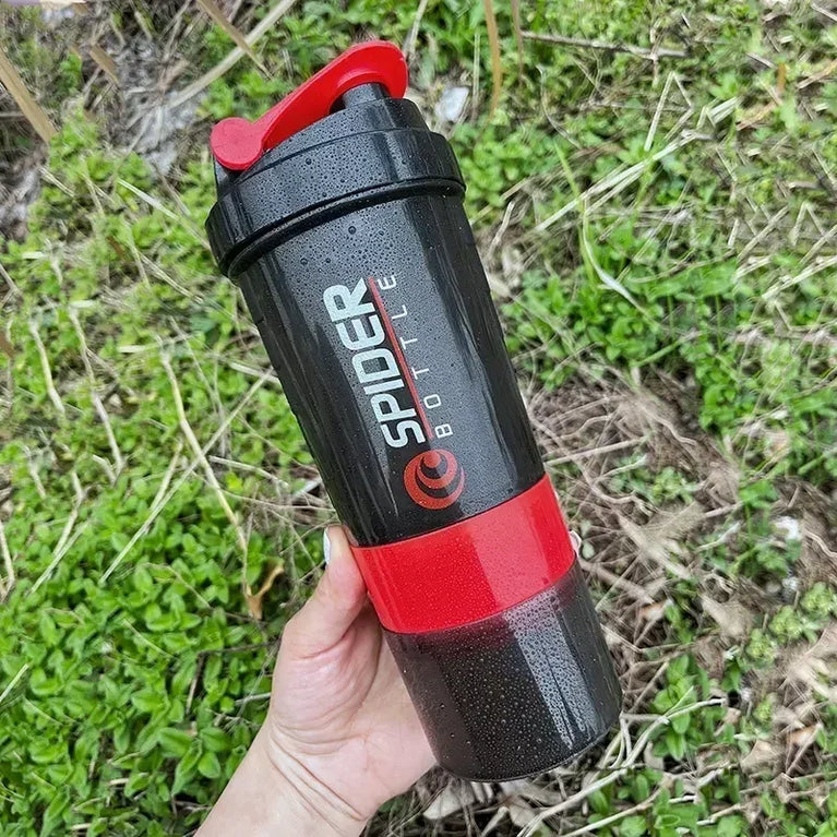 550ML 3 Layer Shaker Protein Mixing Waterbottle Fitness Gym Sports Cup