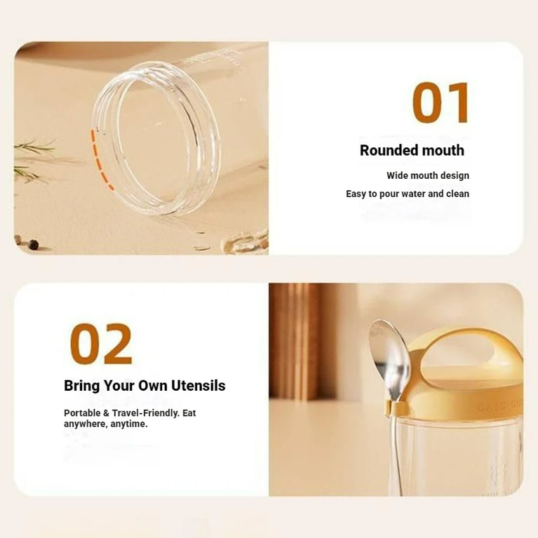 Glass Yogurt Breakfast Cup With Lid Spoon Overnight Oats Container Jar