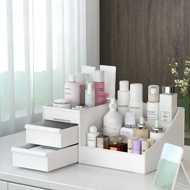 Plastic Drawer Makeup Storage Box Desktop Stationery Organizer