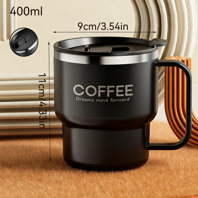 304 Stainless Steel Double Wall Coffee Mug with Handle Leakproof Cup
