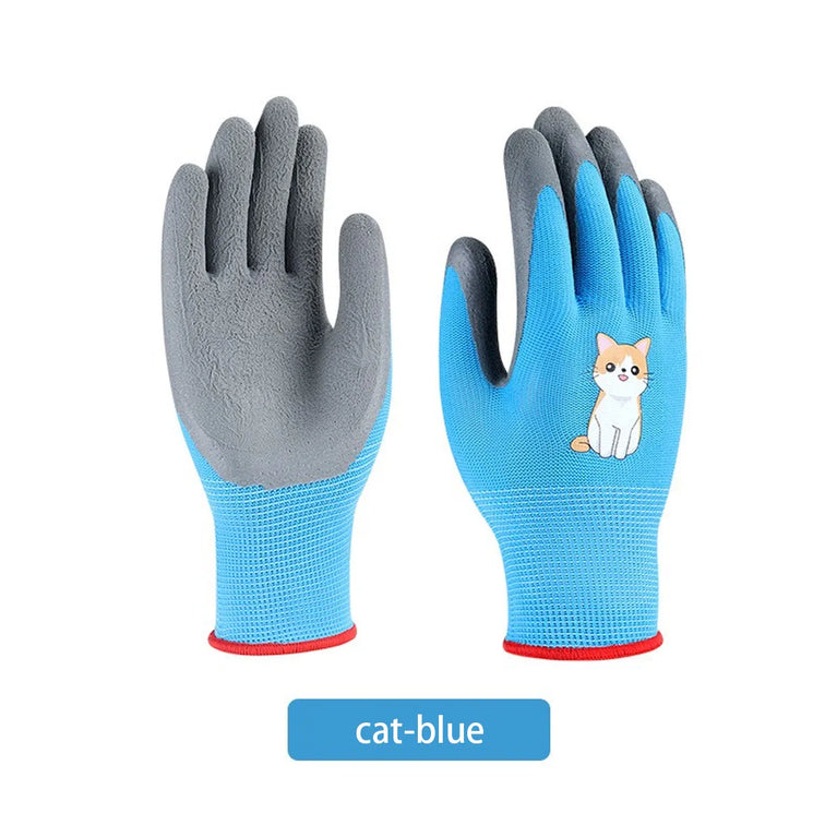 Kids Waterproof Wear Resistant Gardening Gloves Stab Proof Latex