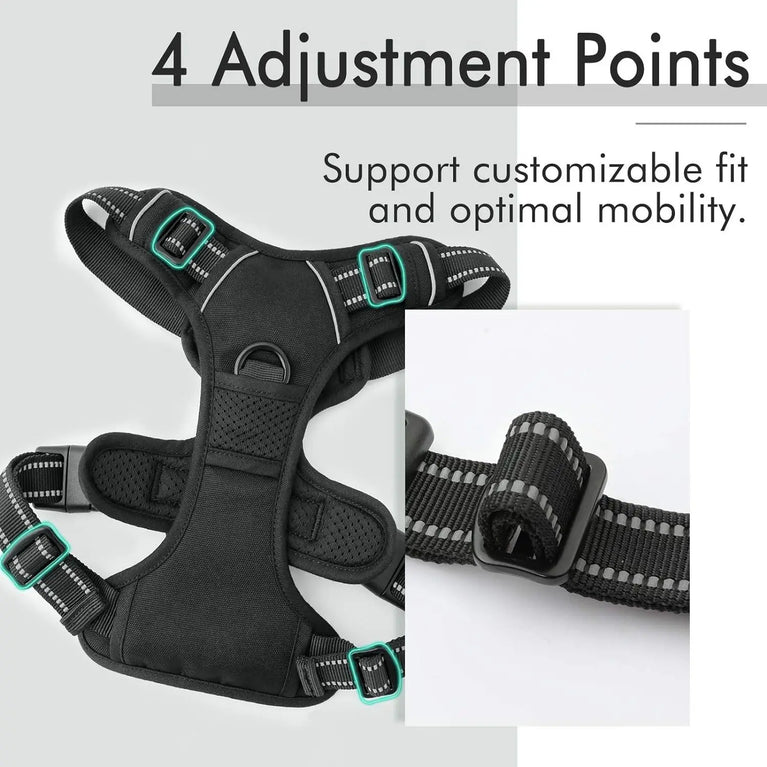 Heavy Duty No Pull Dog Harness Reflective Adjustable Control Handle Vest