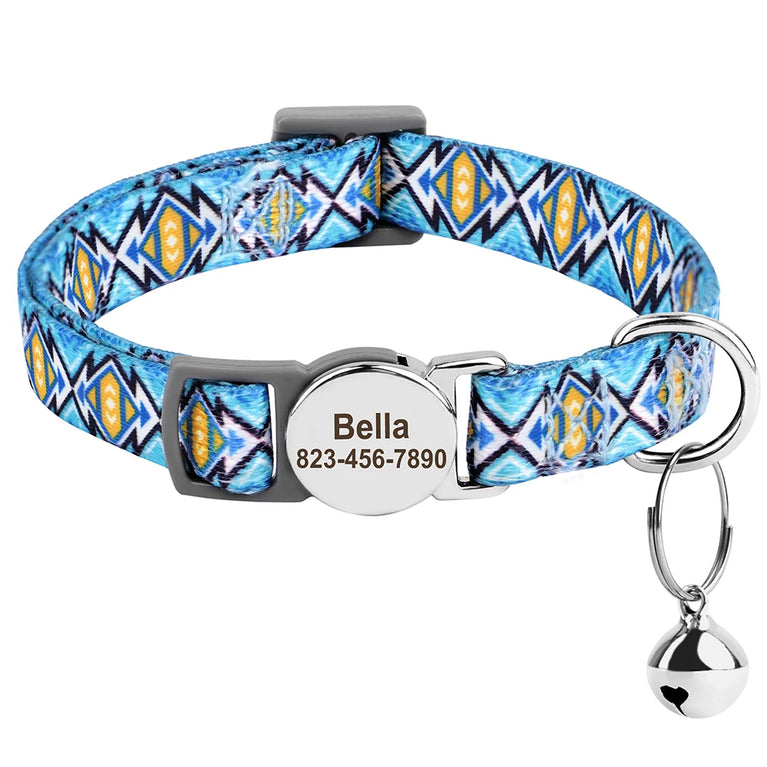 Cat Collar Free Personalized Kitten Collar Engraved Antilost Adjustabl