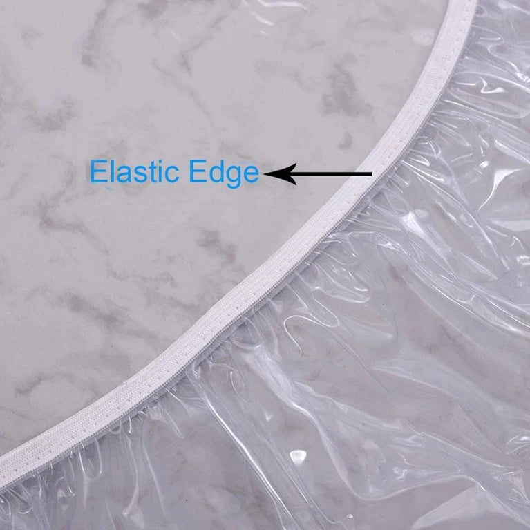 Disposable Fitted Round Tablecloths | Transparent Waterproof Protection