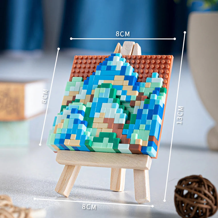 Famous Painting Diamond Building Blocks | 3D Micro-Brick Art with Display Easel