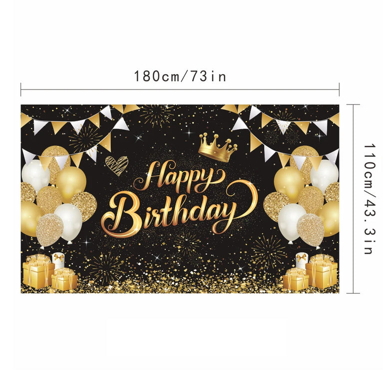 Black Gold Birthday Disposable Tableware Set Party Wedding Decoration Kit