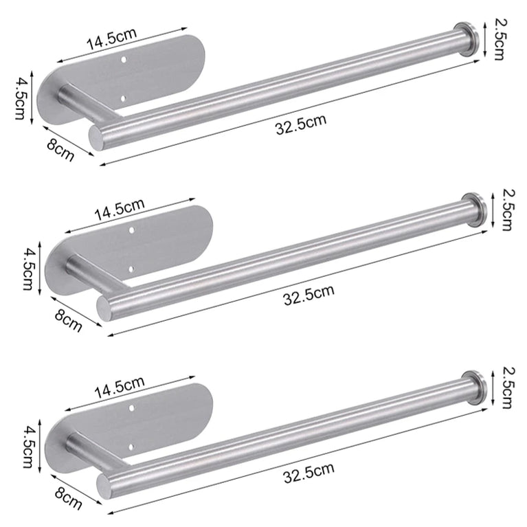 Stainless Steel Paper Towel Holder | Multi-Function Wall Mount & Under Cabinet Rack