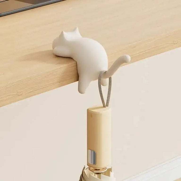 Cute Cat Bag Hook Portable Table Hanger Desk Organiser Holder Stand