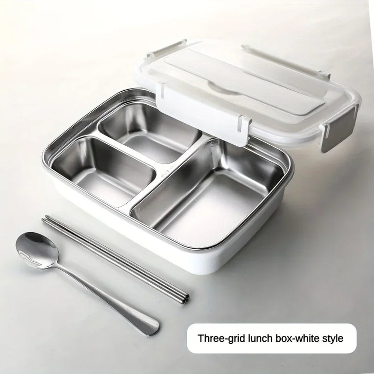 Leak Proof Stainless Steel Lunch Box 3/4 Compartment Bento Container