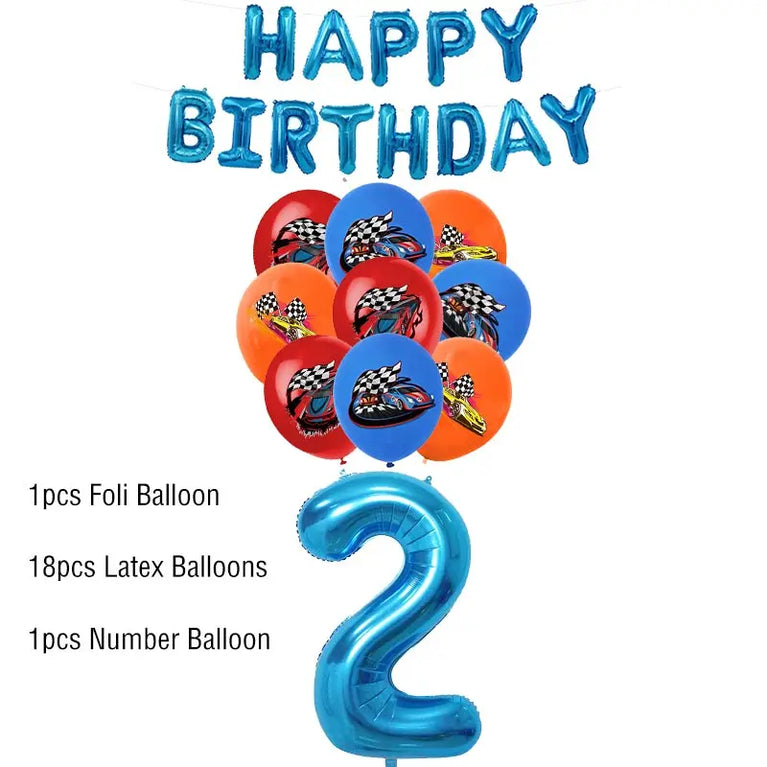 Happy Birthday Wheels Racing Car Party Disposable Tableware Set for Kids Celebration