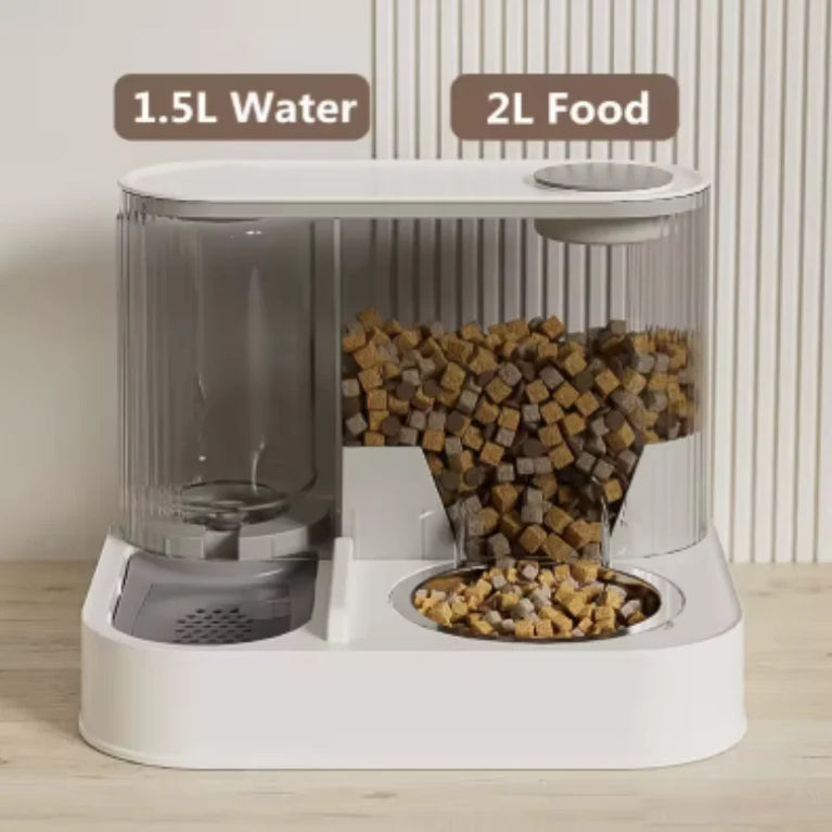 Automatic Cat Feeder with WaterFountain Food Storage PetBowl Dispenser