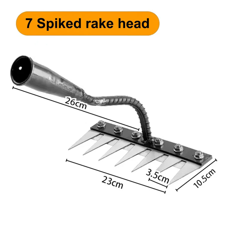 5-8 Teeth Iron Garden Weeding Hoe Rake Soil Loosening Farm Tool