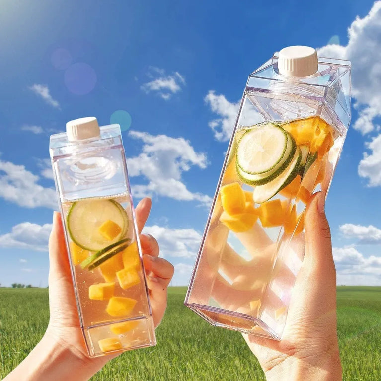 500ML/1000ML Transparent Portable Reusable Water Bottle Juice Cup