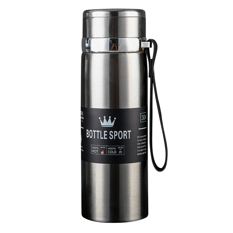 1L Stainless Steel Vacuum Thermal Water Bottle with Handle & Brush Set