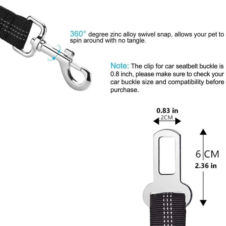 Adjustable Reflective Dog Car Seat Belt Harness With Lights Safety Travel Belt