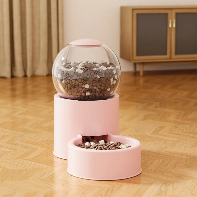 Large Capacity Automatic Pet Feeder Neck Protection Leakproof Water Dispenser Visual Window Cat Bowl