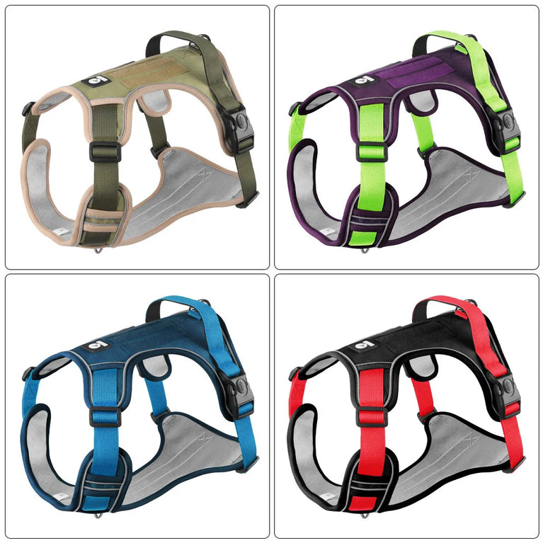 Reflective Tactical Dog Harness Vest Waterproof Oxford Durable Adjustable Large Dog Harness