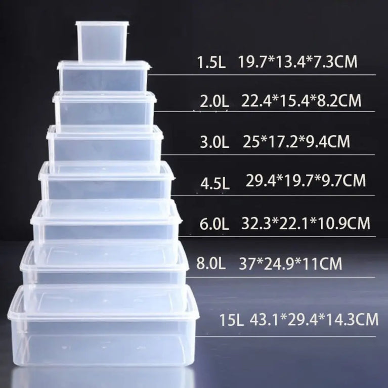 Durable Transparent Storage Box Reusable Food Grade Kitchen Storage Box