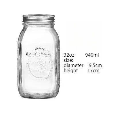Wide Mouth Mason Jars with Lids Glass Food Storage Container for Meal Prep