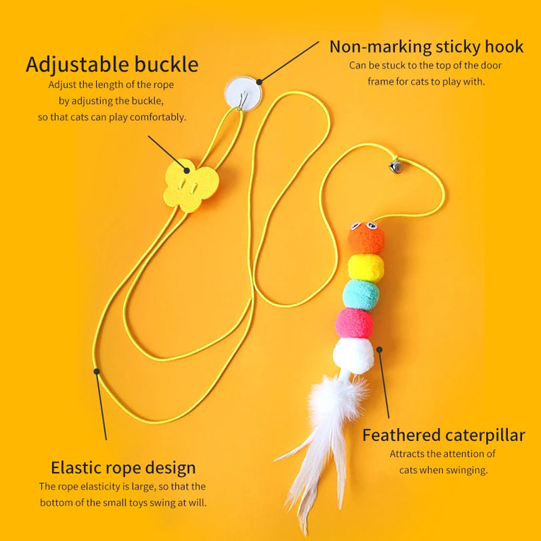 Door Hanging Cat Toy Elastic Rope Teasing Swing Interactive Fun