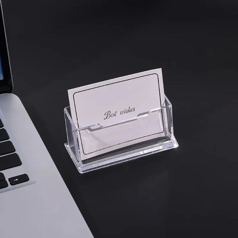 Clear Desktop Business Card Holder Storage Display Stand Organizer