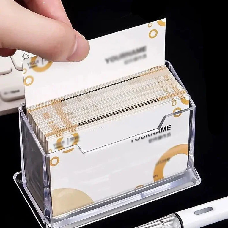 Clear Desktop Business Card Holder Storage Display Stand Organizer