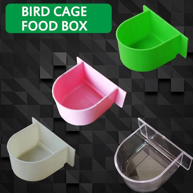Plastic Bird Cage Feeding Trough | Splash-Proof Food & Water Cup