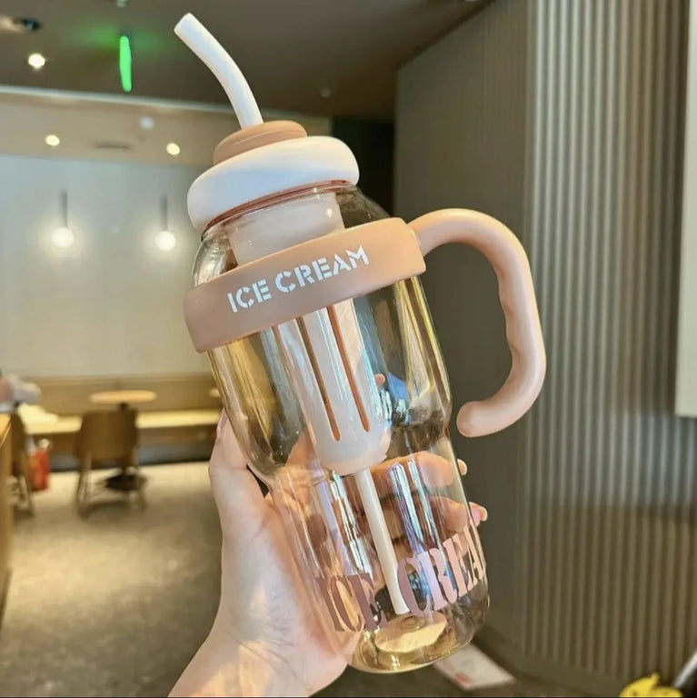 Cute Large Capacity Waterbottle With Straw Leak Proof Tumbler