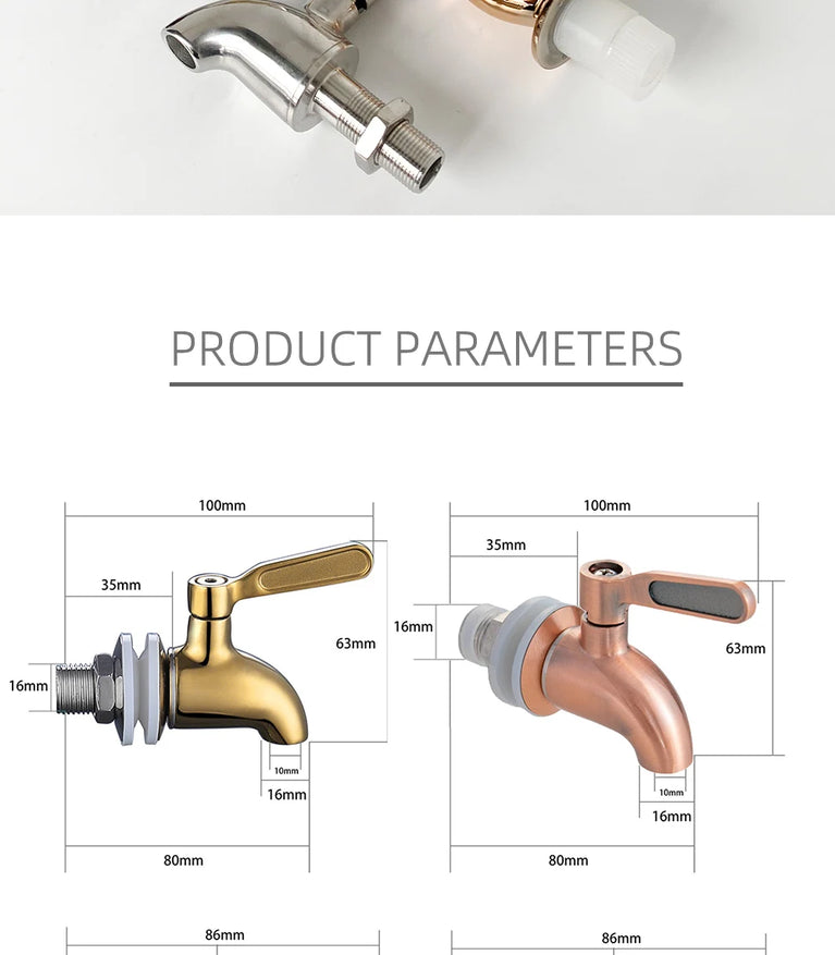 Stainless Steel Beverage Dispenser Faucet | Eco-Friendly Spigot for Wine Barrels & Juice Tanks
