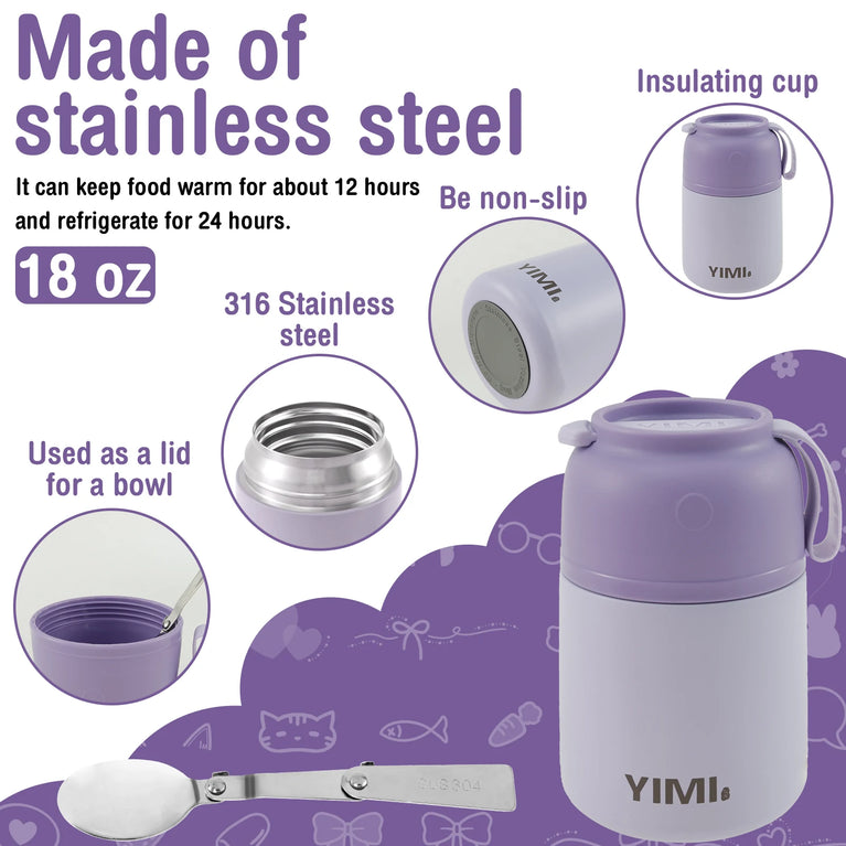 304 Stainless Steel Thermo Soup Cup 530ml 480ml Leakproof Vacuum Insulated Jar