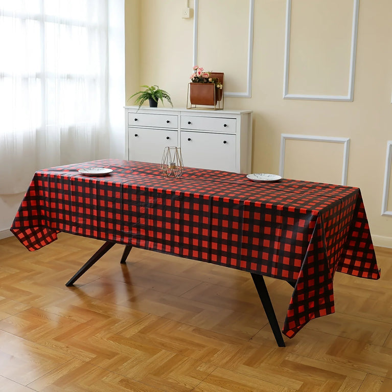 Waterproof Disposable Lattice Party Tablecloth for Rectangle Tables
