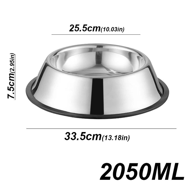 Anti-Slip Stainless Steel Dog Bowl | Anti-Tip & Anti-Ant Feeder