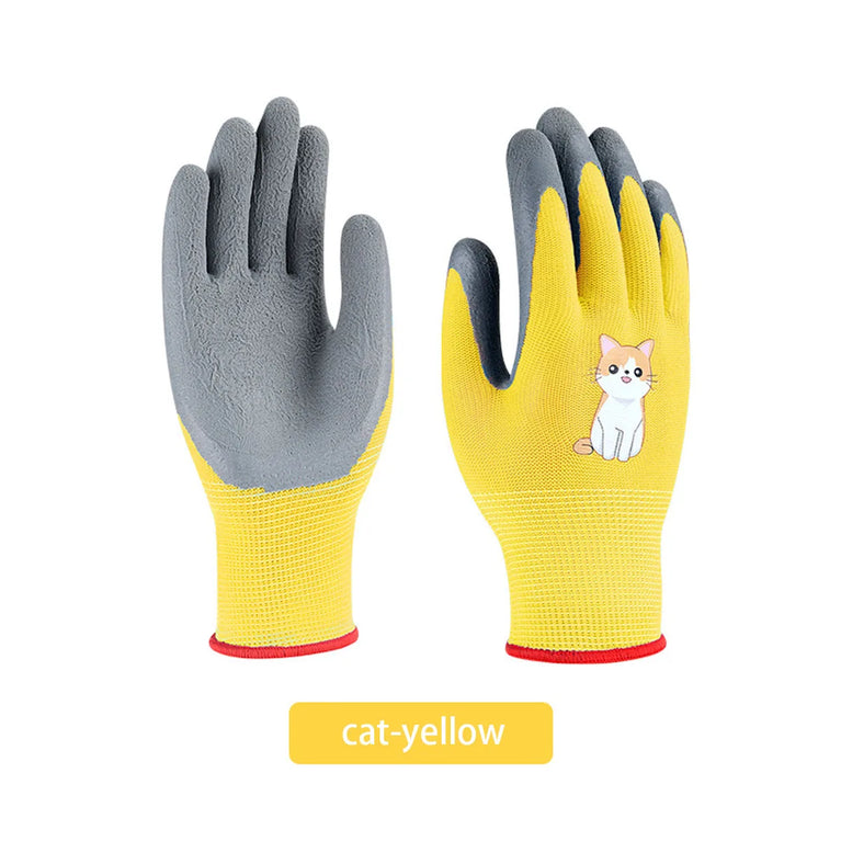 Kids Waterproof Wear Resistant Gardening Gloves Stab Proof Latex
