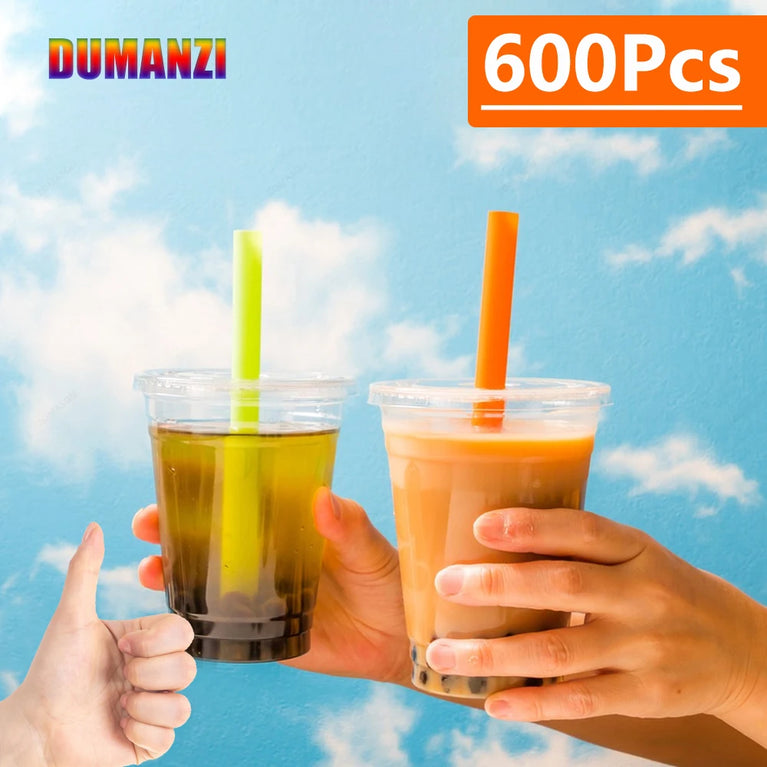 100-600PCS Large Bubble Tea Straw Drinking Straws for Smoothies