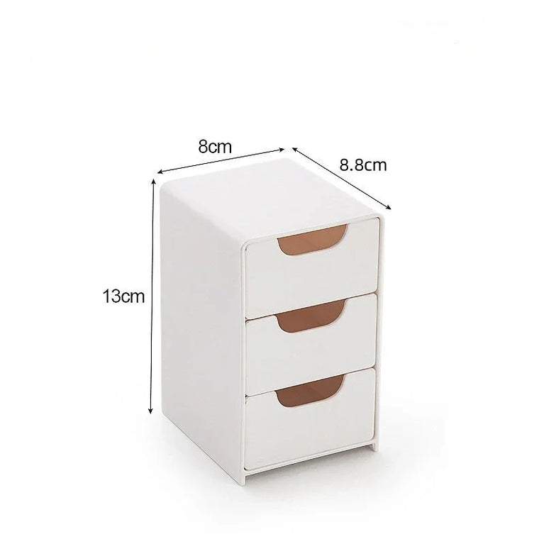 Chic 3-Tier Desk Organizer with Drawers Storage Divider Box