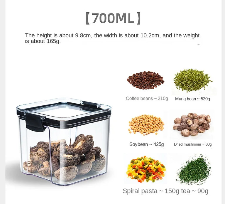 Plastic Food Containers with Lids Large Capacity Airtight Storage Jars