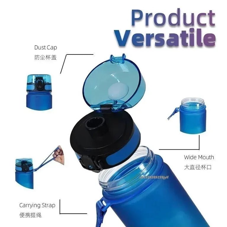 500ML Gradient Fitness Water Bottle with Time Marker Leakproof Durable for Cycling Running Outdoor Sports Bottle