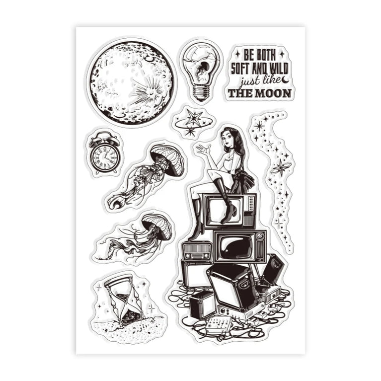 Retro Christmas Label Clear Stamps | Vintage Silicone Seals for Scrapbooking
