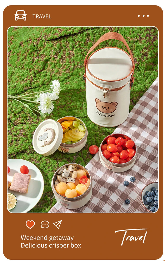 304 Stainless Steel Thermal Bento Lunch Box Leakproof Insulated Food Container
