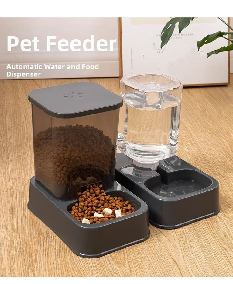 Large Capacity Pet Automatic Feeder 1.5L Food And Water Dispenser Set For Cats