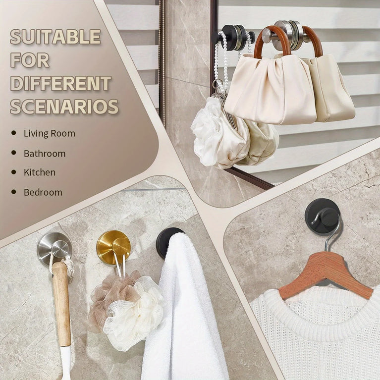 Vacuum Suction Cup Hooks Punch Free Bath Sucker Hook Wall Hook Hanger Glass Kitchen Bathroom Hooks for Towel Handbag