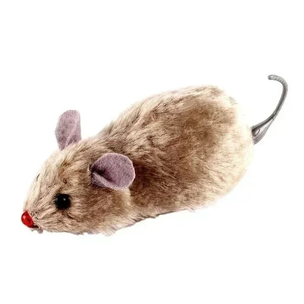 Lifelike Running Mouse Cat Toy Plush Interactive Fun Chase Play