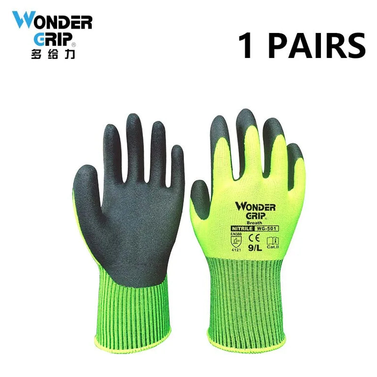 Breathable Nitrile Coated Gardening Gloves Cut Resistant Grip Fit